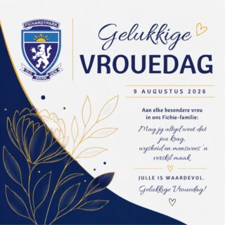 𝗚𝗘𝗟𝗨𝗞𝗞𝗜𝗚𝗘 𝗩𝗥𝗢𝗨𝗘𝗗𝗔𝗚 🌸

Vandag vier ons die besondere vroue wat elke dag met krag, wysheid, liefde en toewyding ’n verskil maak.

Aan elke vrou in ons Fichie-familie – ons sien julle, ons waardeer julle en ons is dankbaar vir die unieke rol wat elkeen van julle in ons skool en gemeenskap vervul.

Mag julle vandag opnuut herinner word aan jul waarde en die besondere invloed wat julle op die mense rondom julle het.

Gelukkige Vrouedag aan al ons Fichie-dames!

#fichietrots #joudrome #joutoekoms #onspassie