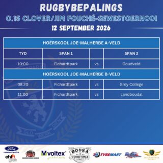 𝗙𝗜𝗖𝗛𝗜𝗘 𝗥𝗨𝗚𝗕𝗬 🏉

Baie sterkte aan ons o.15- en o.17-rugbyspanne wat môre, Saterdag 12 September, aan die Clover/Jim Fouché-sewestoernooi deelneem.

#fichierugby #joudrome #joutoekoms #onspassie