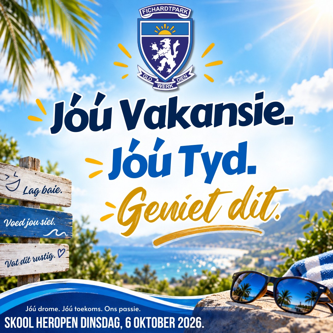 𝗚𝗲𝗻𝗶𝗲𝘁 𝗱𝗶𝗲 𝘃𝗮𝗸𝗮𝗻𝘀𝗶𝗲, 𝗙𝗶𝗰𝗵𝗶𝗲𝘀! ☀️

Rus lekker, maak mooi herinneringe en geniet elke oomblik. Ons sien julle weer Dinsdag, 6 Oktober 2026!

#joudrome #joutoekoms #onspassie